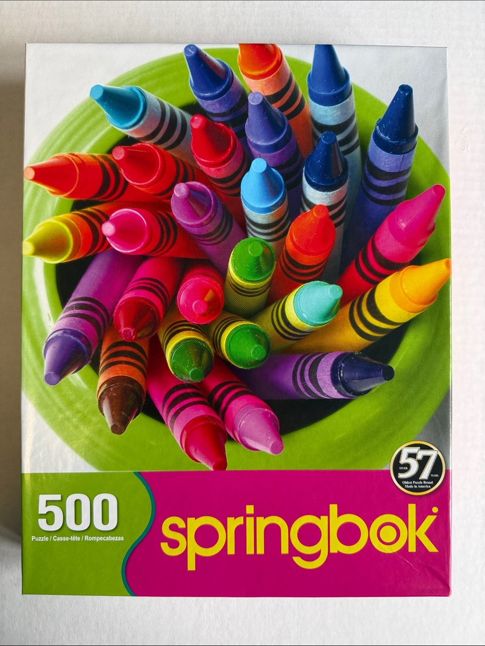 Springbok 500-Piece Puzzle - “Twist of Color” Colorful Crayons